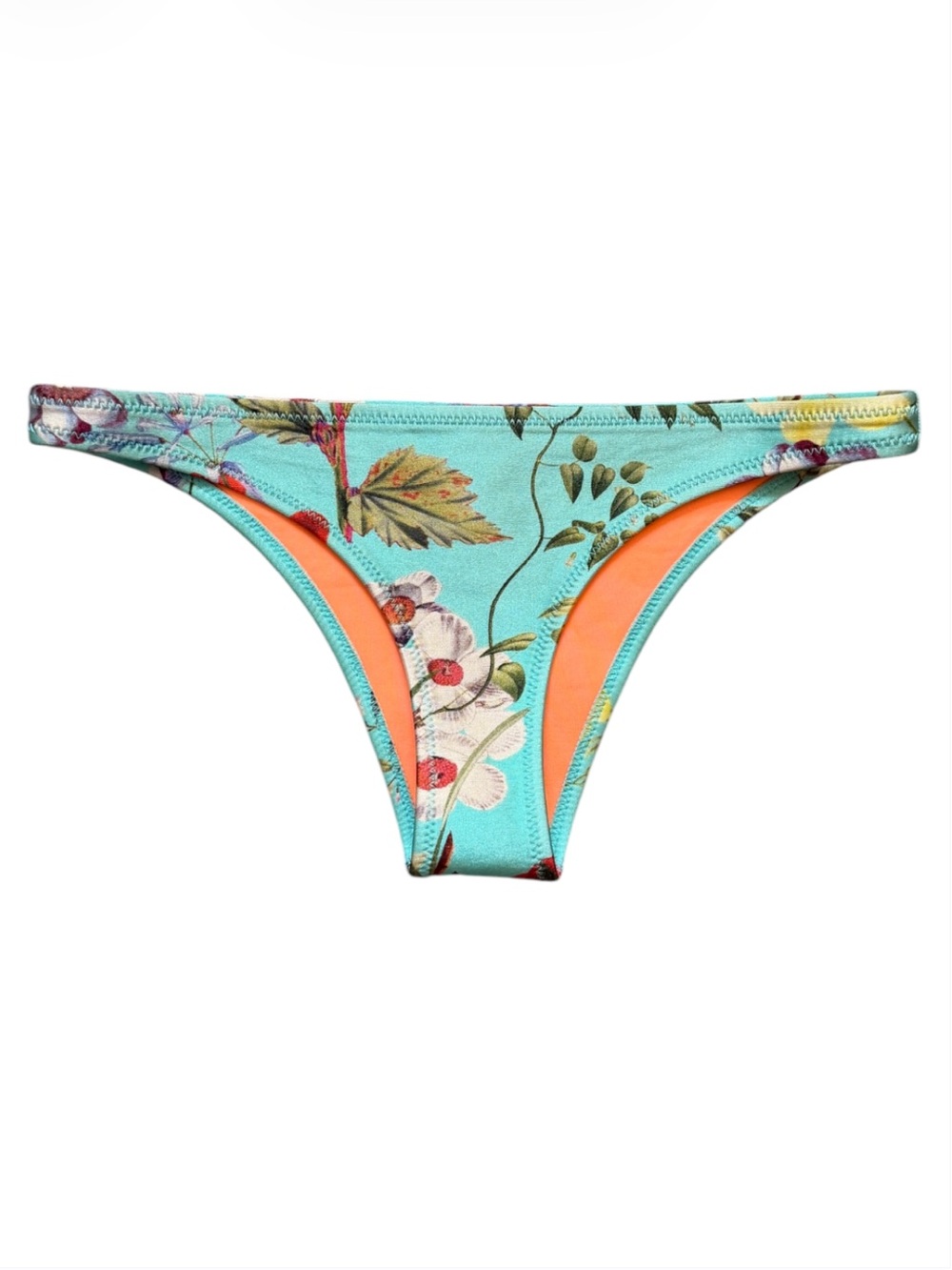 triangl swimwear Aqua Floral & Coral Bikini Bottom 100% Neoprene